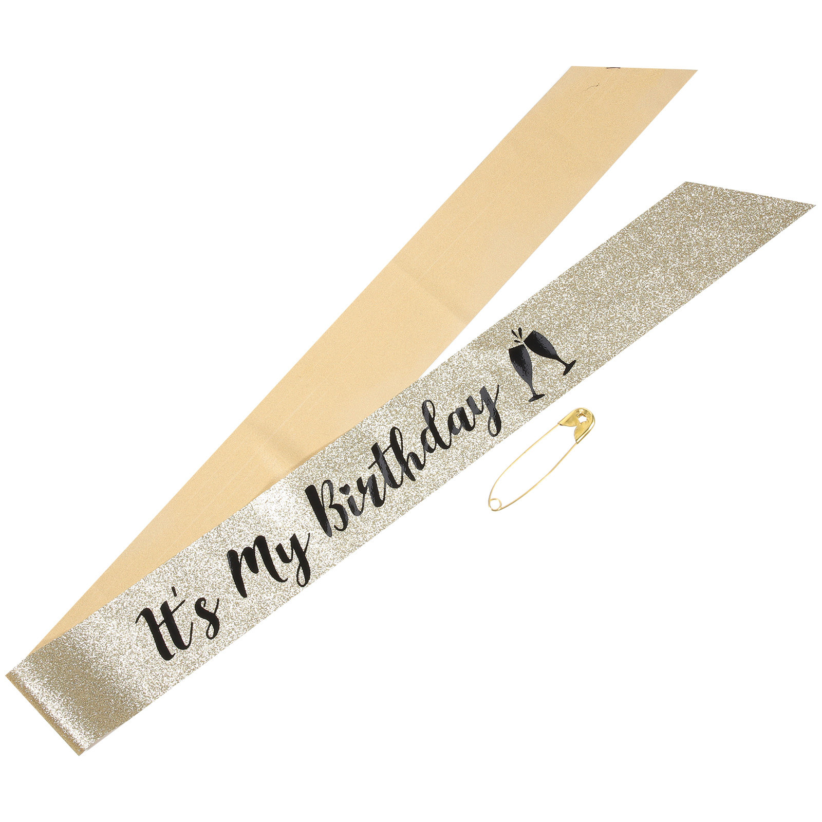 Birthday Sash Glitter - สายสะพายวันเกิดแบบมีกลิตเตอร์ 1 ชิ้น สำหรับงานปาร์ตี้วันเกิด วัสดุผ้ากลิตเตอร์ ทนต่อการซีดจาง