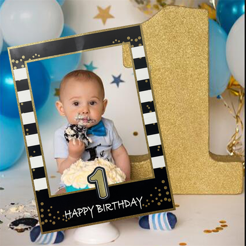 Photo Booth Frame - กรอบรูป1ชิ้นอายุ1-30ปีอุปกรณ์ประกอบฉากสำหรับเด็กผู้ใหญ่สุขสันต์วันเกิดผู้ชายผู้หญิง21st 18th ปาร์ตี้ครบรอบ30th