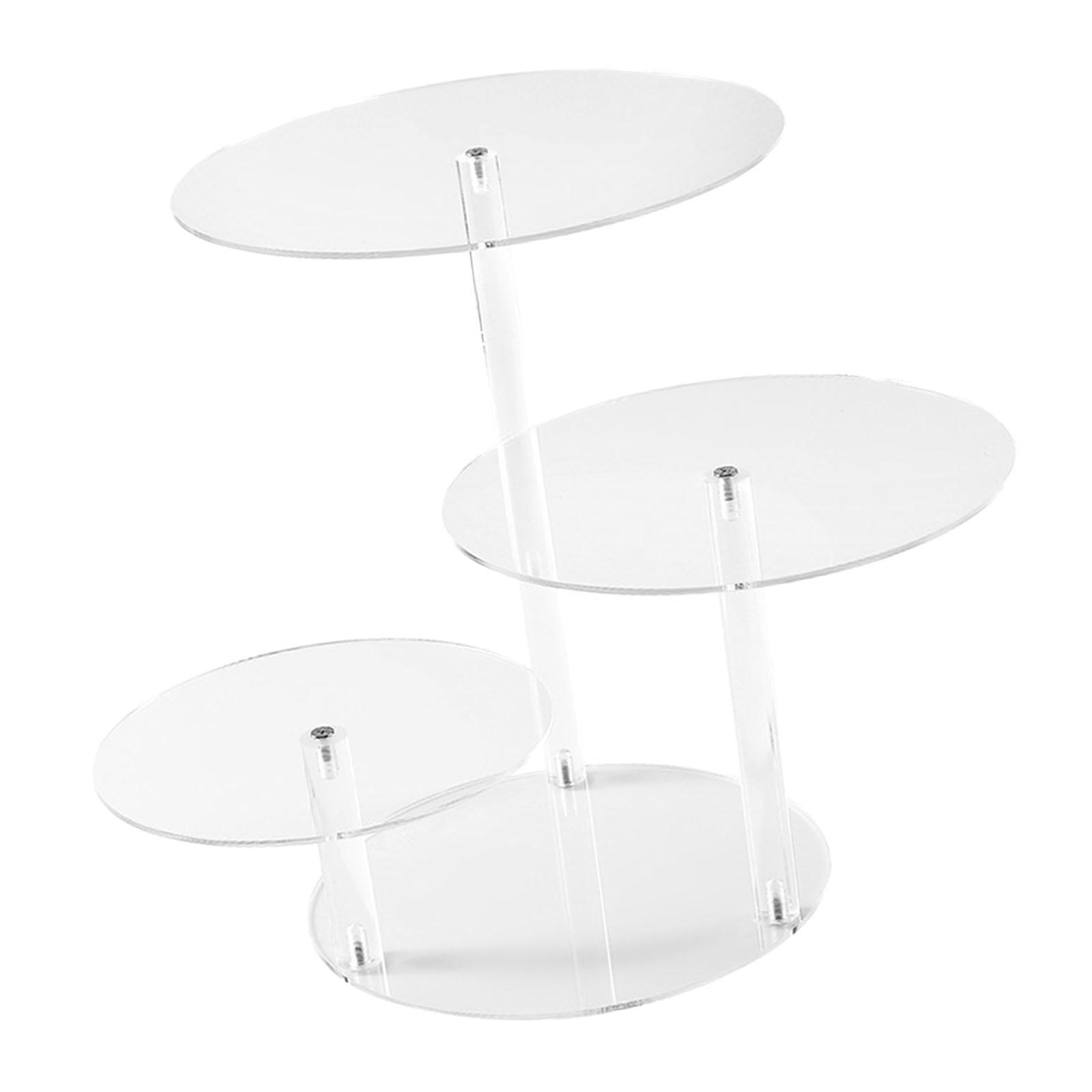 Cupcake Stand Tier - ชั้นวางเค้กอะคริลิค 3 ชั้น พร้อมไฟ LED สีใส
