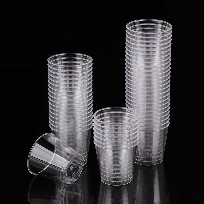 Plastic Cup 50Pcs - 50 ชิ้น/เซ็ตทิ้งถ้วย 30ML มินิพลาสติกใสแก้วปิกนิกกลางแจ้งวันเกิดห้องครัวบนโต๊ะอาหารถ้วยชิม