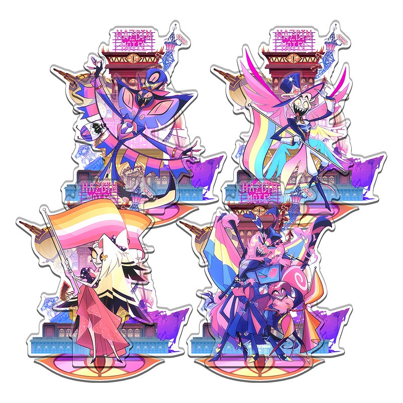 Event Support - ของตกแต่งอะคริลิกพิมพ์ลายภายในจากอนิเมะ Hazbin Hotel รูปตั้งโต๊ะลายคมชัด ของสะสม ของขวัญ