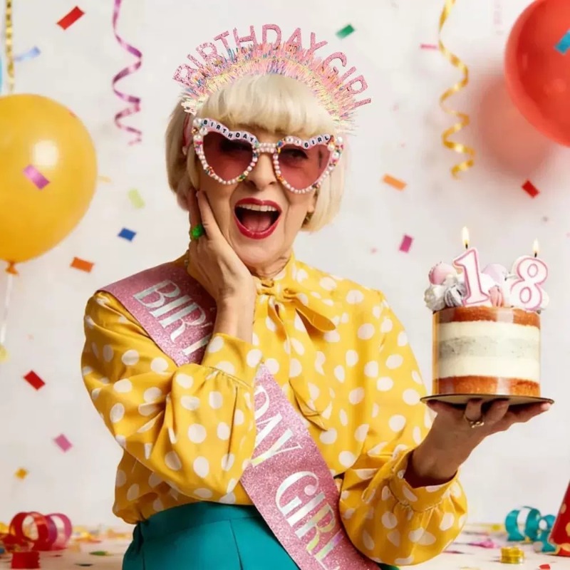 ชุด 3 ชิ้น/เซ็ต สายคาดเอววันเก - Birthday Sash Glitter บทวิจารณ์และราคา
