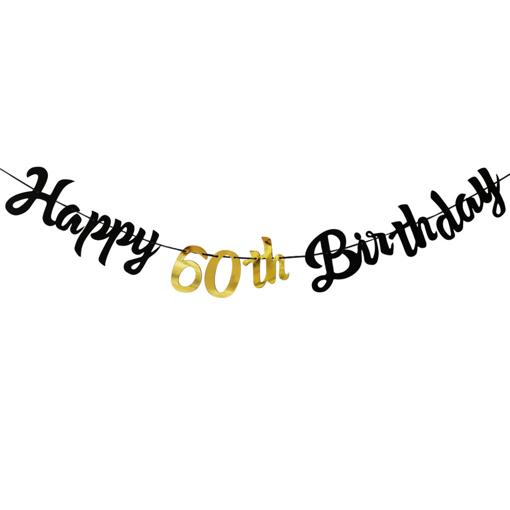 ของตกแต่งงานวันเกิดครบรอบ 60 ป - Party Banner Gold บทวิจารณ์และราคา