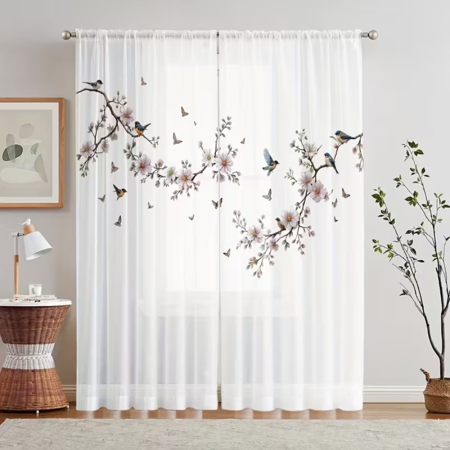 ม่านโปร่งแสงพิมพ์ลายดิจิทัล 2  - Flower Wall Panel บทวิจารณ์และราคา