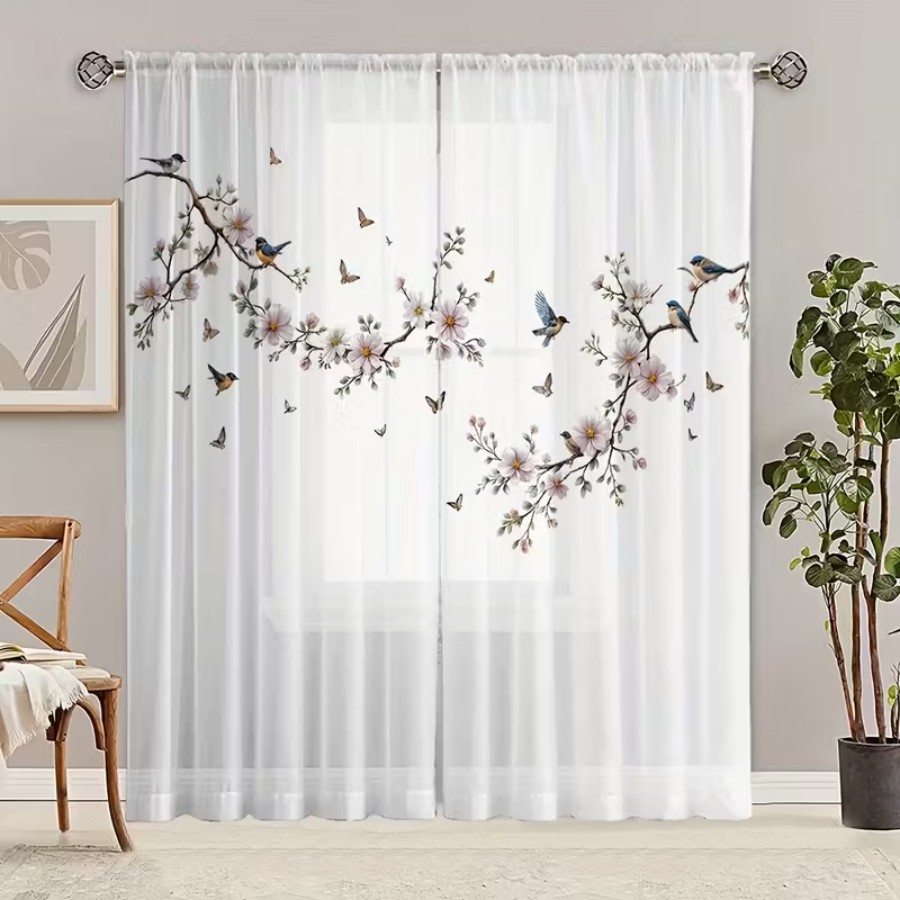 ม่านโปร่งแสงพิมพ์ลายดิจิทัล 2  - Flower Wall Panel บทวิจารณ์และราคา