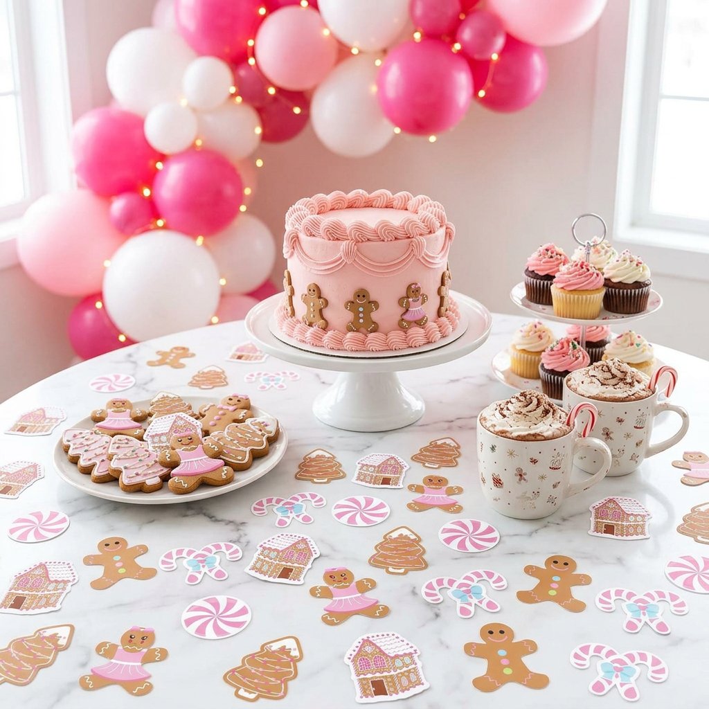 330 ชิ้น คอนเฟตติขนมปังขิงสีชม - Papercraft Supply Confetti บทวิจารณ์และราคา