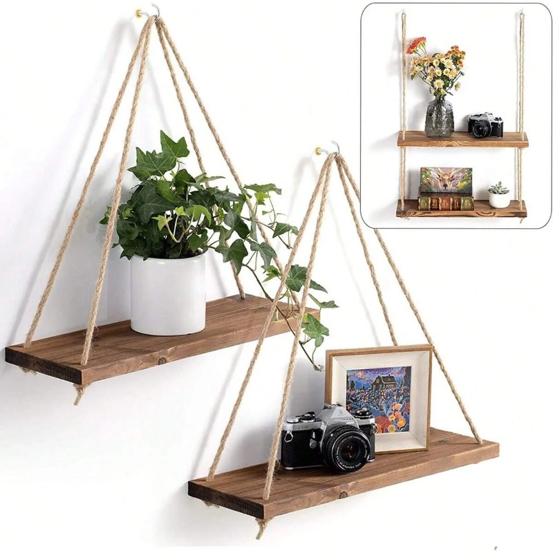 1PC ไม้ Swing แขวนเชือกกัญชาชั - Flower Wall Panel บทวิจารณ์และราคา