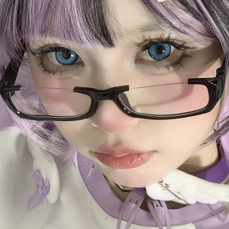 Y2K สีดําครึ่งกรอบแว่นตาผู้หญิ - Photo Booth Frame บทวิจารณ์และราคา