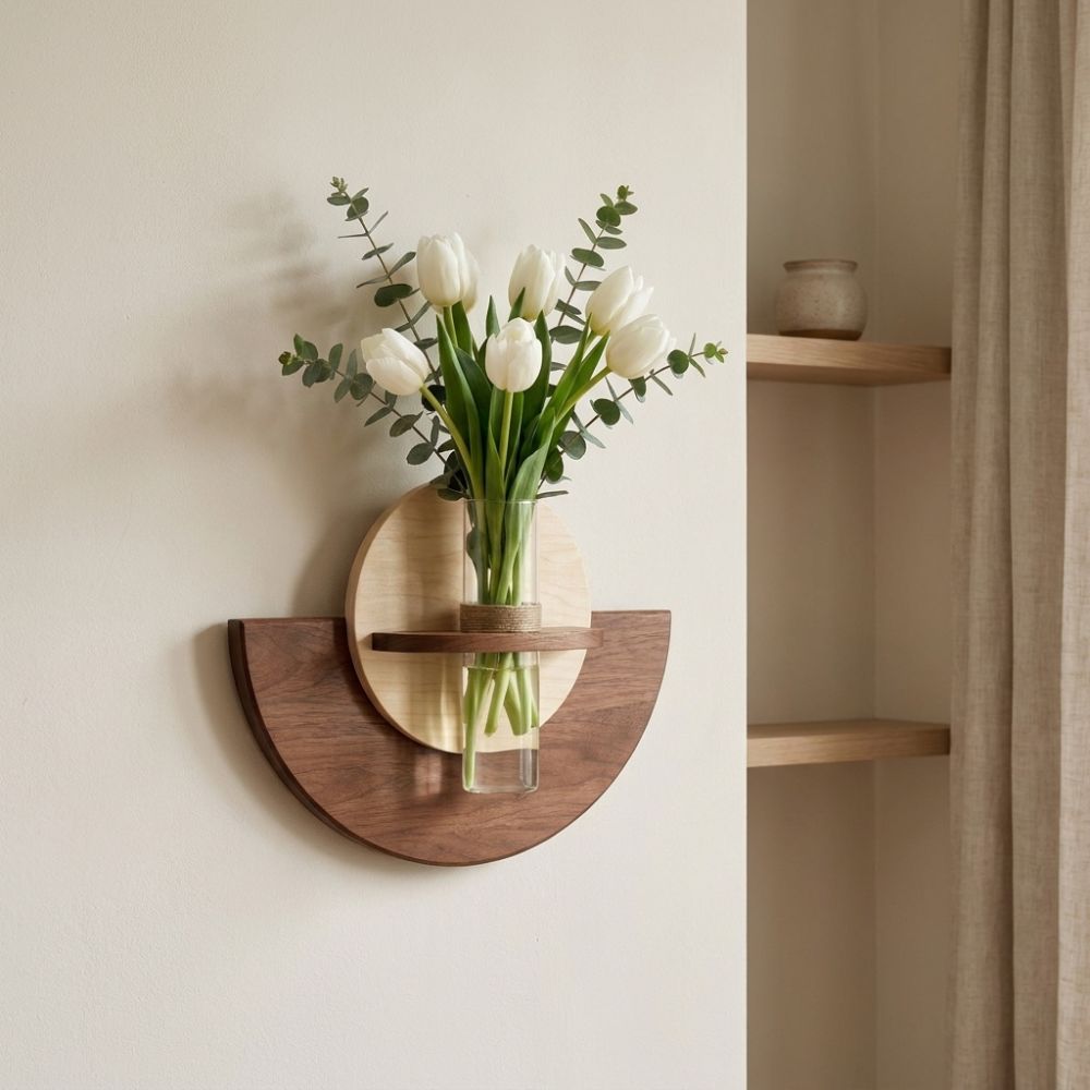 ชั้นวางดอกไม้ติดผนังไม้รูปวงรี - Flower Wall Panel บทวิจารณ์และราคา