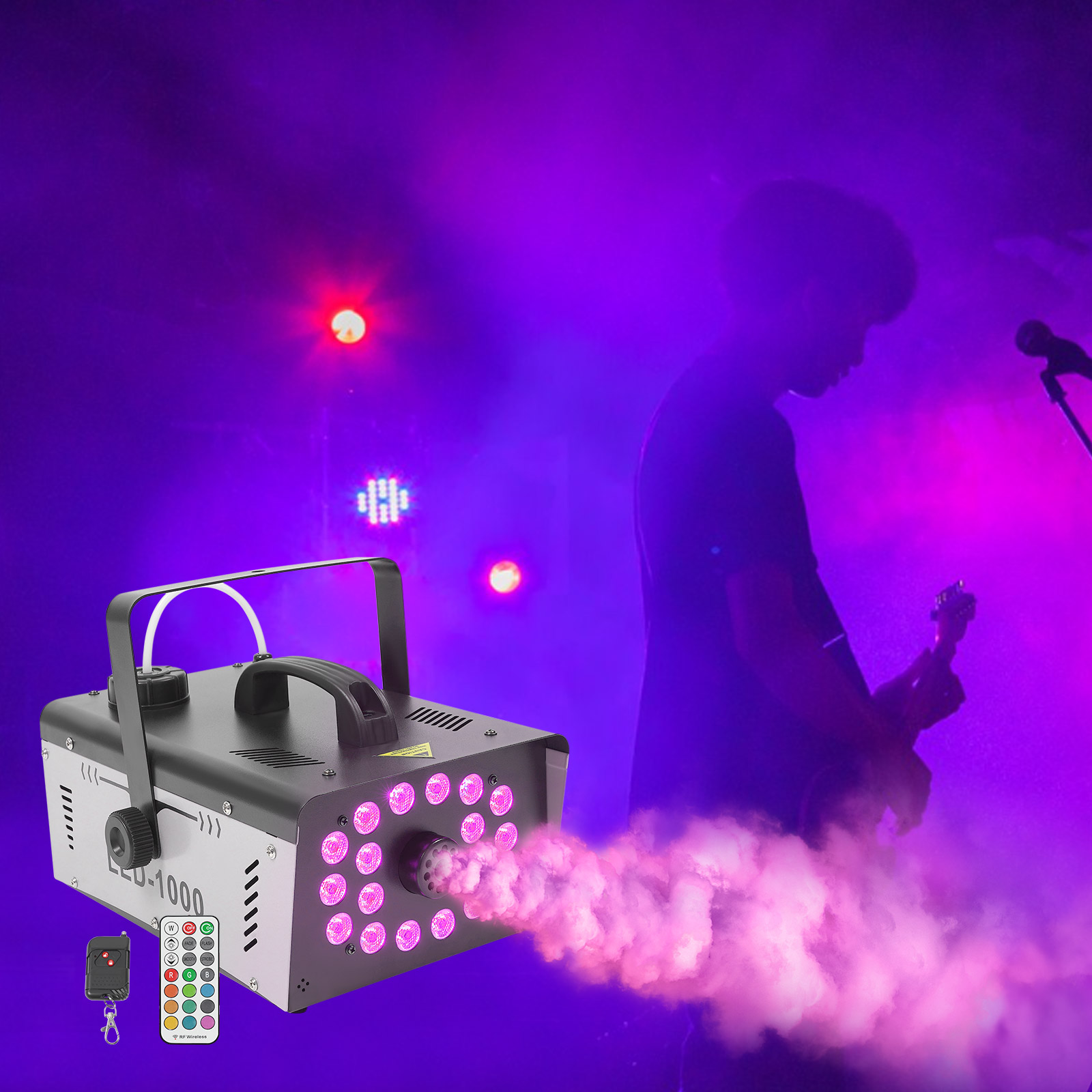 เครื่องพ่นควัน 1000W 18 LED เค - Event Party Dj บทวิจารณ์และราคา