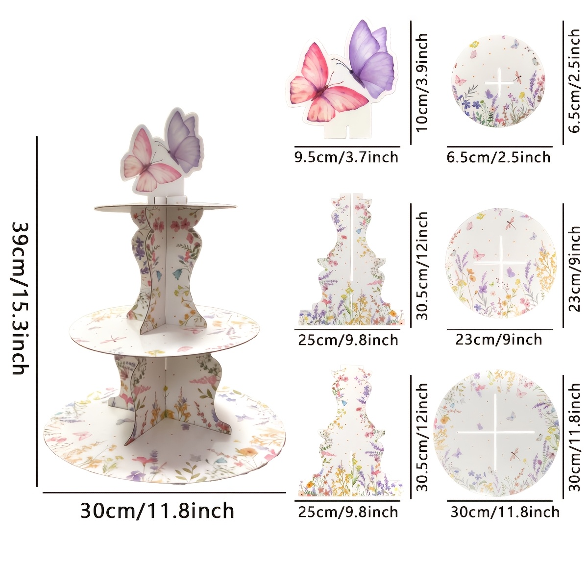 ชั้นวางเค้ก 3 ชั้นลายดอกไม้และ - Cupcake Stand Tier บทวิจารณ์และราคา
